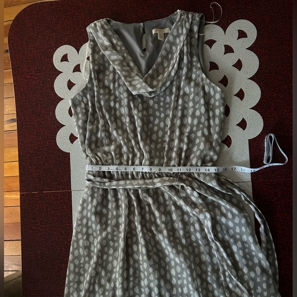 Prelude Grey White Midi Drape Neckline Matching belt Size14 - Picture 10 of 13